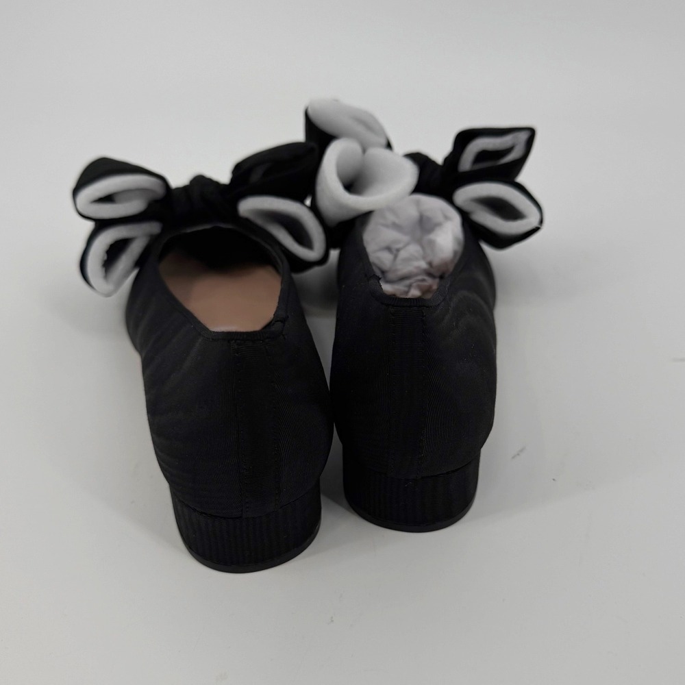 NEW Loeffler Randall Black Noa Grosgrain Bow Pointed Toe Block Heel Pumps 9.5 B - Picture 12 of 14